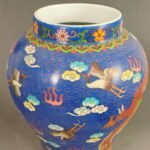 Large Chinese Blue Enamel Ginger Jar Antique Porcelain Vase with Phoenix & Dragon (9)