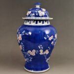Large Cobalt Blue Ginger Jar with White Prunus & Pink Blossoms (3)