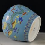 Light Blue Enamel Dragon Chinoiserie Ginger Jar (6)