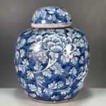 Navy Blue and White Porcelain Ginger Jar with Lid (2)