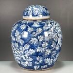 Navy Blue and White Porcelain Ginger Jar with Lid (7)