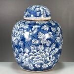 Navy Blue and White Porcelain Ginger Jar with Lid (8)