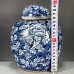 Navy Blue and White Porcelain Ginger Jar with Lid (9)