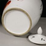 Pair of Iron Red Porcelain Ginger Jars with Lion Motif (7)