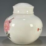 Pink and White Chinoiserie Ginger Jar with Lid (5)