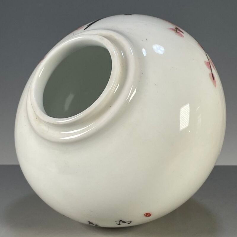 Pink and White Chinoiserie Ginger Jar with Lid (6)