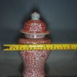 Red & White Double Happiness Porcelain Ginger Jars with Lids Set of 2 (Pair) (8)