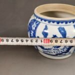 Small Blue and White Porcelain Ginger Jar with Lid – Hand Painted Figure & Landscape Motif (10)