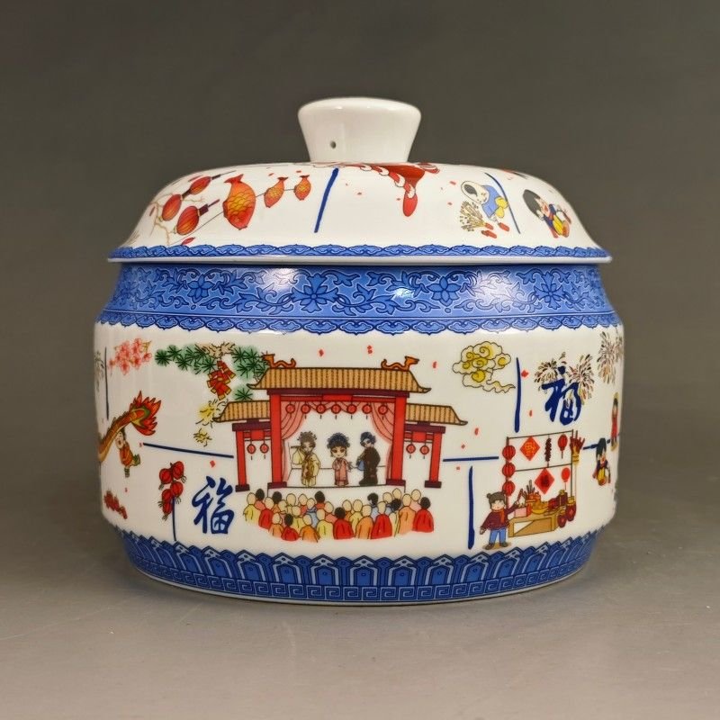 Traditional Festival Ginger Jar with Lid (4) Traditional Festival Ginger Jar with Lid (4)