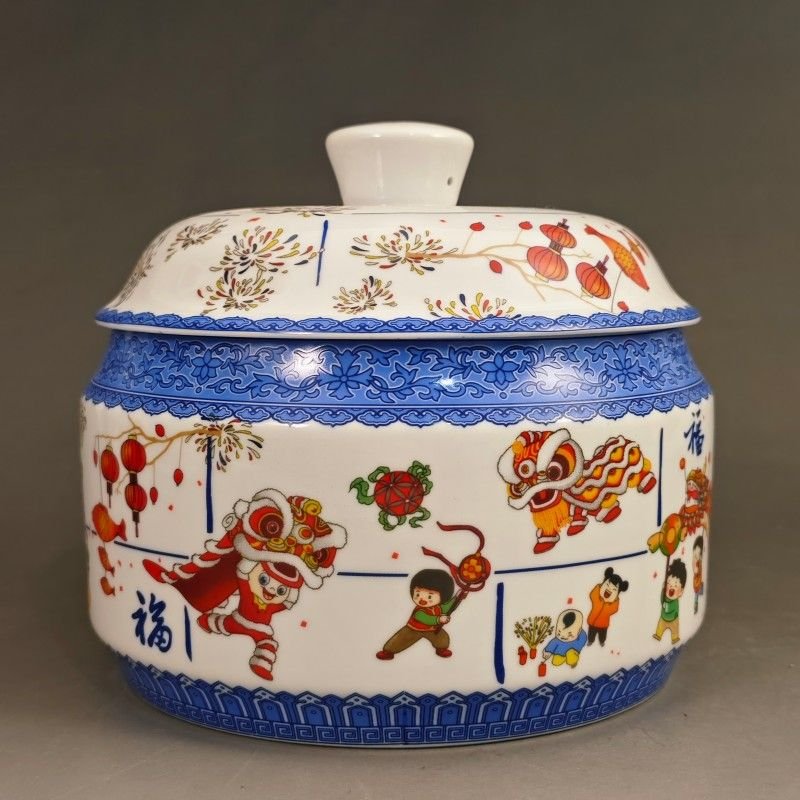 Traditional Festival Ginger Jar with Lid (5)