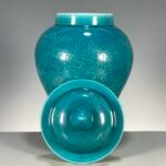 Turquoise Dragon Ginger Jar Chinoiserie Porcelain Temple Jar with Lid (2)