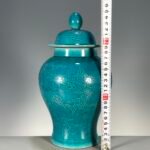 Turquoise Dragon Ginger Jar Chinoiserie Porcelain Temple Jar with Lid (7)