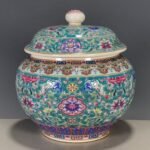 Turquoise Famille Rose Porcelain Ginger Jar with Lid (2)