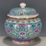 Turquoise Famille Rose Porcelain Ginger Jar with Lid (3)