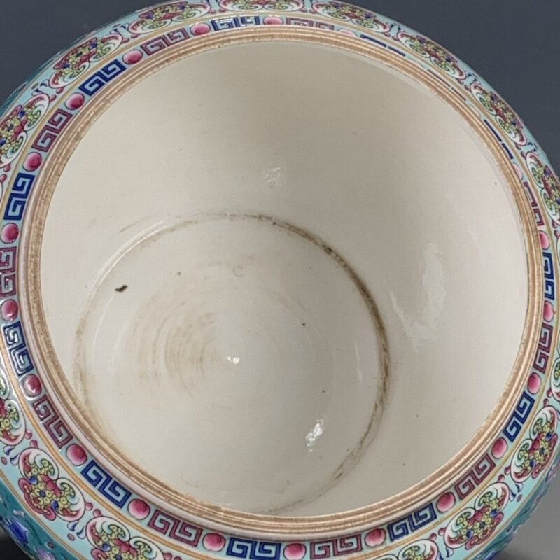 Turquoise Famille Rose Porcelain Ginger Jar with Lid (6)
