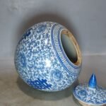 Vintage Blue & White Porcelain Ginger Jars with Double Happiness (Set of 2) (4)