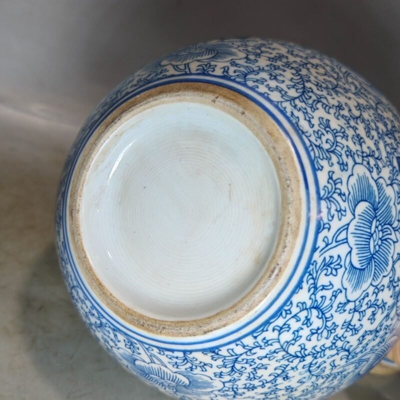Vintage Blue & White Porcelain Ginger Jars with Double Happiness (Set of 2) (7)