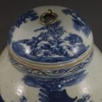 Vintage Blue and White Ginger Jar – Hand Painted Landscape & Figure Temple Jar – Traditional Chinoiserie Decor (5)