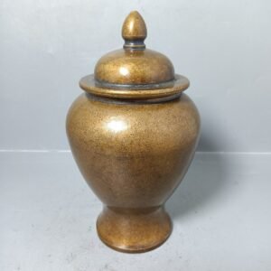Vintage Brass Ginger Jar with Lid, Handcrafted Decorative Canister