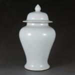 White Crackle Glaze Ginger Jar with Lid (2)
