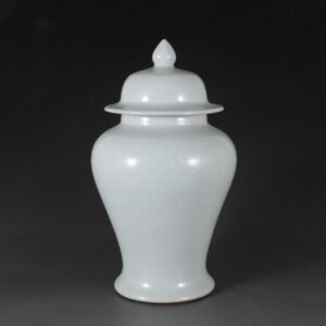 White Crackle Glaze Ginger Jar with Lid (3)
