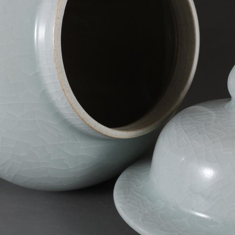 White Crackle Glaze Ginger Jar with Lid (5)