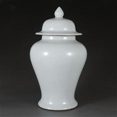 White Crackle Glaze Ginger Jar with Lid (7)