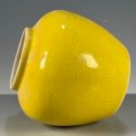 Yellow Porcelain Ginger Jar Carved Dragon Cloud Lidded Canister, Chinoiserie Decor Storage Jar (6)