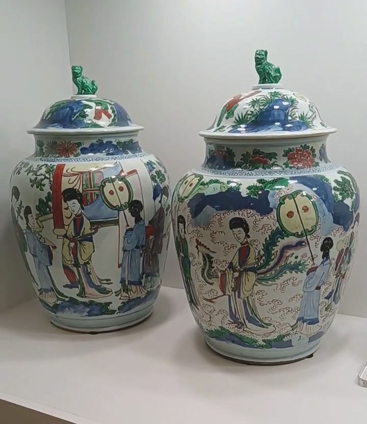 a pair of ginger jars