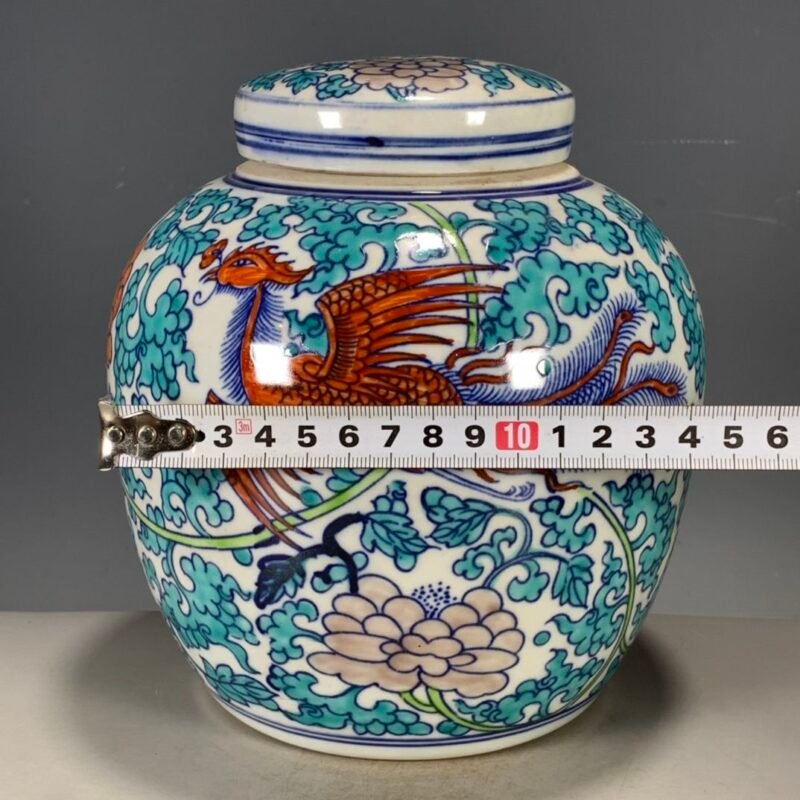 oriental phoenix ginger jar 18cm home decor (1)
