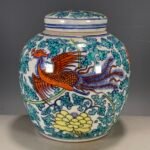 oriental phoenix ginger jar 18cm home decor (2)