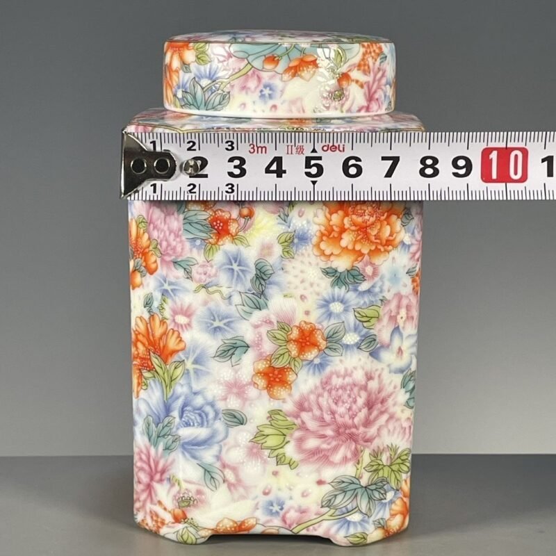 Colorful Floral Ceramic Ginger Jar with Lid (3)