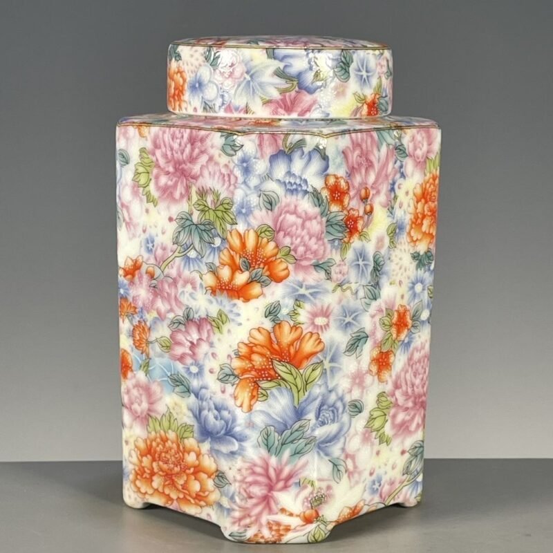 Colorful Floral Ceramic Ginger Jar with Lid (6)