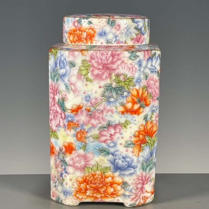 Colorful Floral Ceramic Ginger Jar with Lid (7)