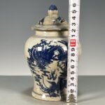 Crackle Glaze Blue and White Dragon Phoenix Ginger Jar (1)