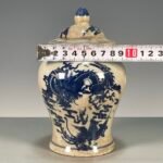 Crackle Glaze Blue and White Dragon Phoenix Ginger Jar (2)