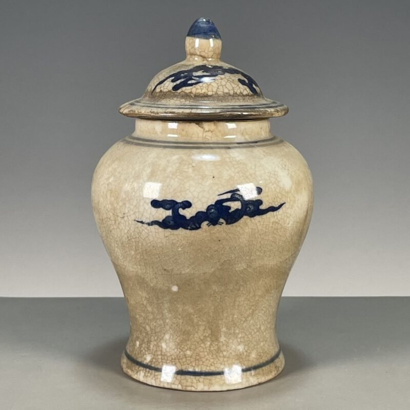 Crackle Glaze Blue and White Dragon Phoenix Ginger Jar (3)
