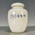 Hand Painted Blue & White Ceramic Ginger Jar with Lid, Small Chinoiserie Vase for Home Decor (6)