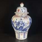 Large Blue and Red Figurative Ginger Jar (8)
