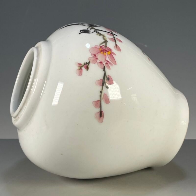 Pink Plum Blossom Magpie Ginger Jar, Chinese Chinoiserie Porcelain Canister with Lid, Floral Bird Decor Storage Jar (7)