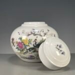 Vintage Chinoiserie Peacock & Peony Ginger Jar (2)