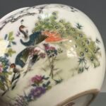 Vintage Chinoiserie Peacock & Peony Ginger Jar (8)